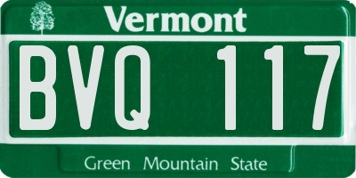 VT license plate BVQ117