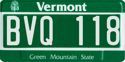 VT license plate BVQ118