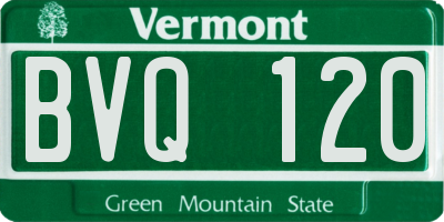 VT license plate BVQ120