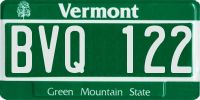 VT license plate BVQ122
