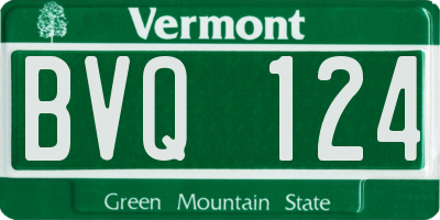 VT license plate BVQ124