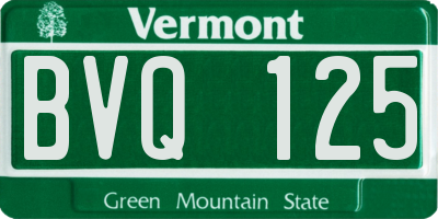 VT license plate BVQ125