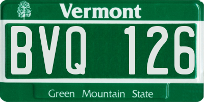 VT license plate BVQ126