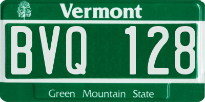 VT license plate BVQ128