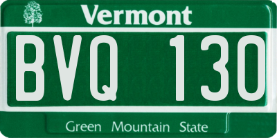 VT license plate BVQ130