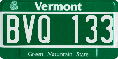 VT license plate BVQ133