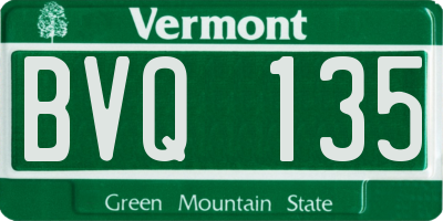 VT license plate BVQ135