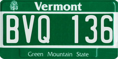 VT license plate BVQ136