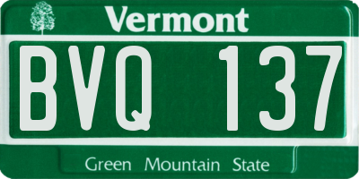 VT license plate BVQ137