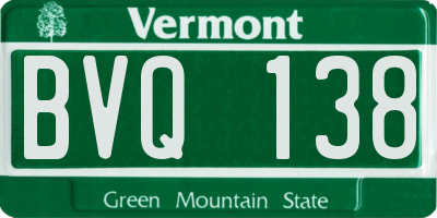 VT license plate BVQ138