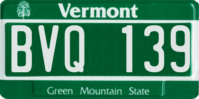 VT license plate BVQ139