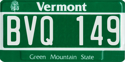 VT license plate BVQ149