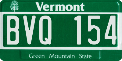 VT license plate BVQ154