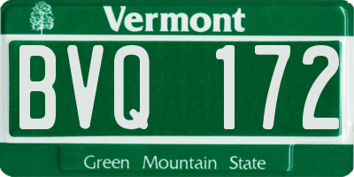 VT license plate BVQ172