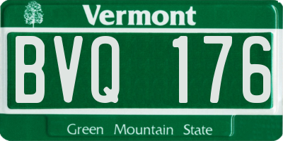 VT license plate BVQ176