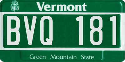VT license plate BVQ181
