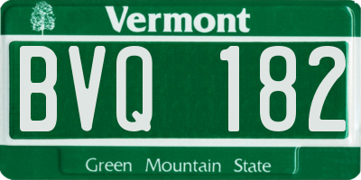 VT license plate BVQ182