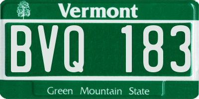 VT license plate BVQ183