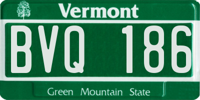 VT license plate BVQ186