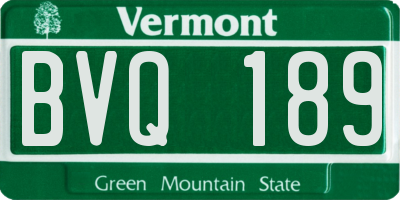 VT license plate BVQ189