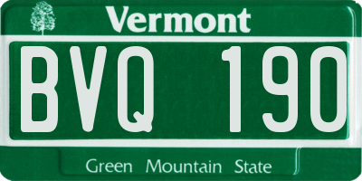 VT license plate BVQ190