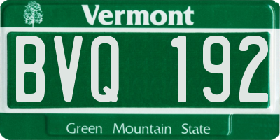 VT license plate BVQ192