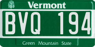 VT license plate BVQ194