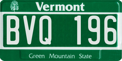 VT license plate BVQ196