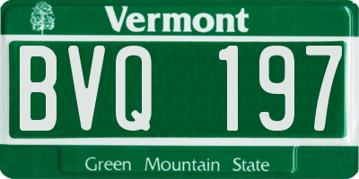 VT license plate BVQ197