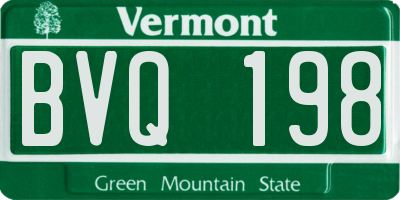 VT license plate BVQ198