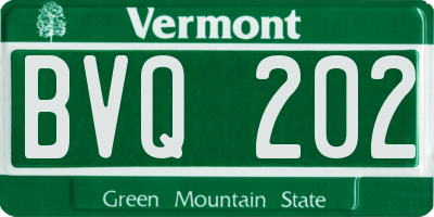 VT license plate BVQ202