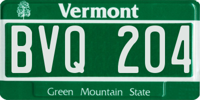 VT license plate BVQ204