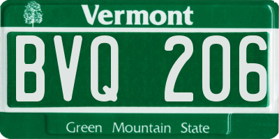 VT license plate BVQ206