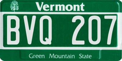 VT license plate BVQ207