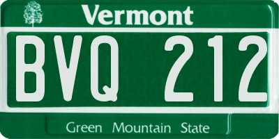 VT license plate BVQ212