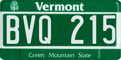 VT license plate BVQ215