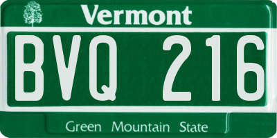 VT license plate BVQ216