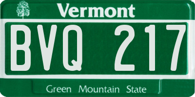 VT license plate BVQ217