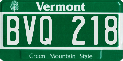 VT license plate BVQ218