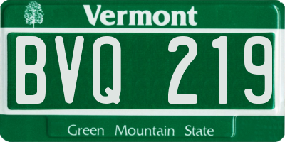 VT license plate BVQ219