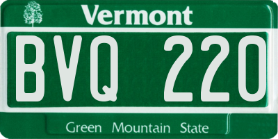 VT license plate BVQ220
