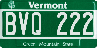 VT license plate BVQ222