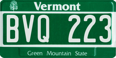 VT license plate BVQ223