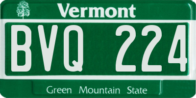 VT license plate BVQ224