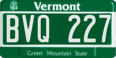 VT license plate BVQ227