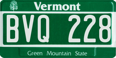 VT license plate BVQ228