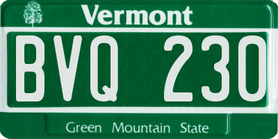 VT license plate BVQ230