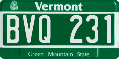 VT license plate BVQ231