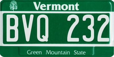 VT license plate BVQ232