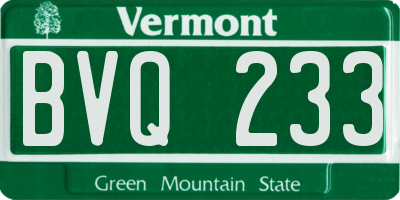 VT license plate BVQ233